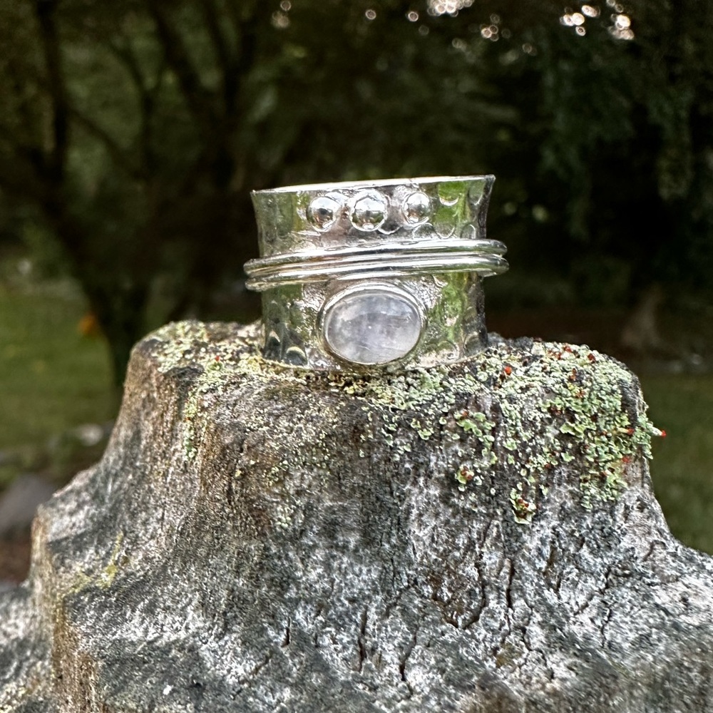 Sterling silver Moonstone ring 925 - Picture 13 of 17